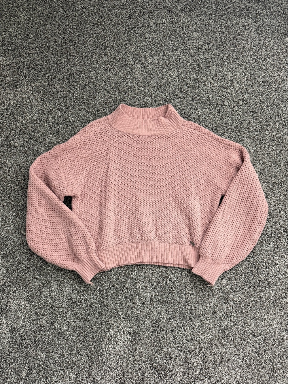 Hollister Dusty Pink Chunky Mock Neck Sweater